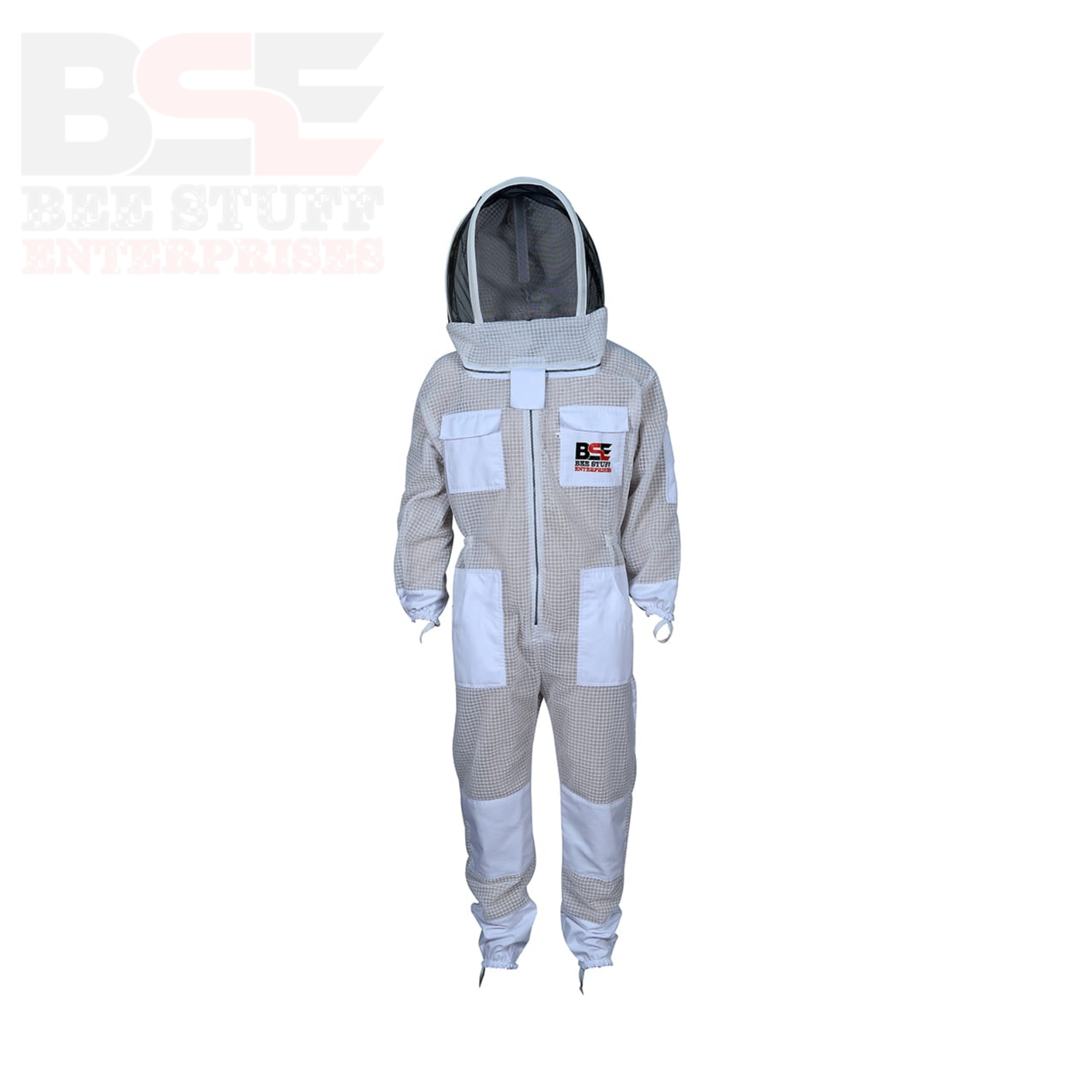 White 3 Layer Beekeeping Suit Protective Bee Suit with YKK Brass Zipper