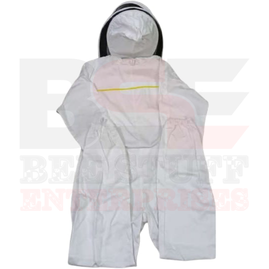 White Cotton Bee Suit With Round and Fancying Veil